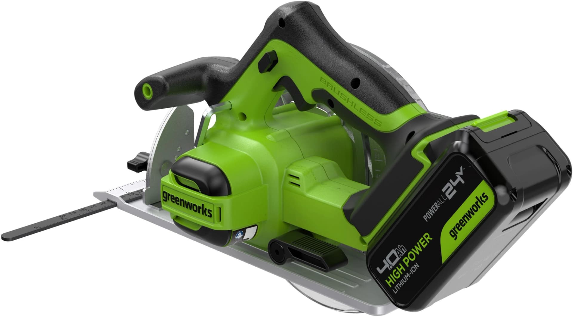 Циркулярная пила (дисковая) Greenworks GD24CS (ручная) D диска.:185мм (1500907CUB) - фото 5