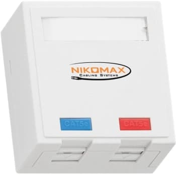 Розетка Nikomax NMC-WO2UD2-FT-ST-WT информ. Keystone RJ45 2 кат.5E UTP бел. - фото 2