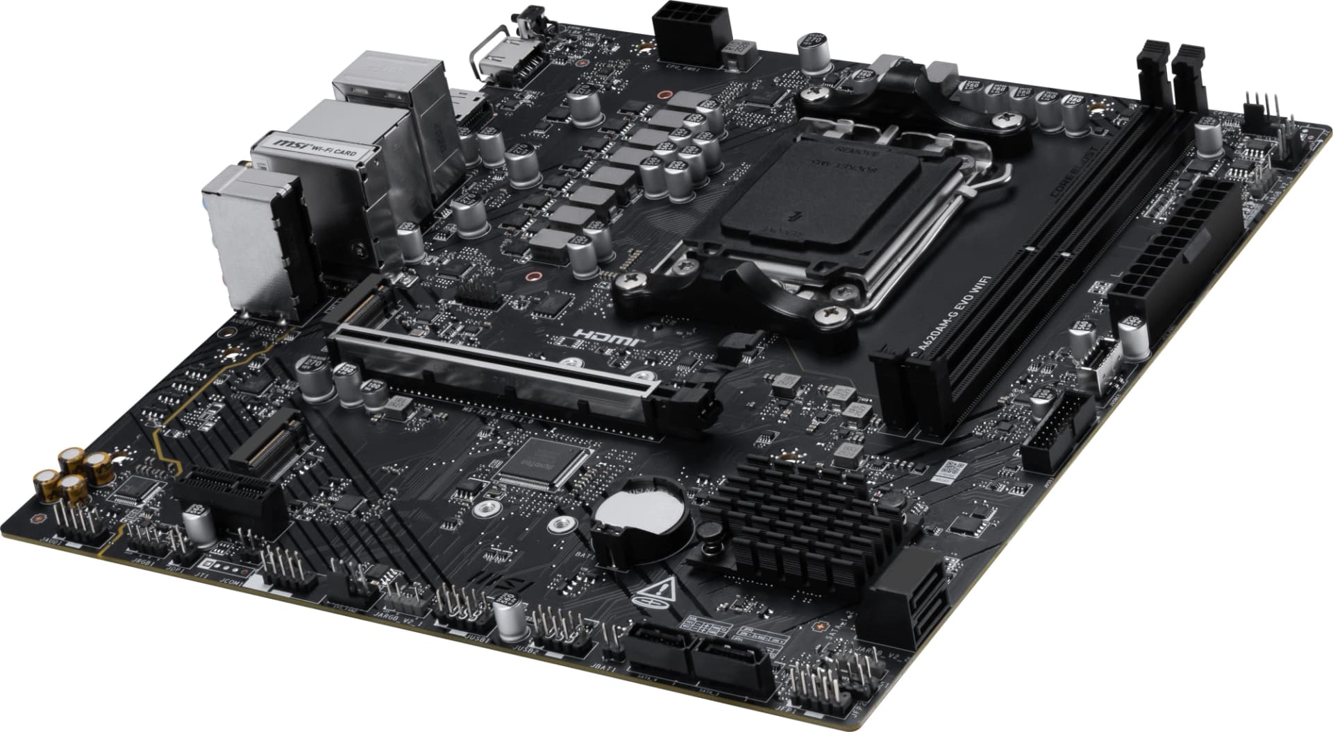 Материнская плата MSI PRO A620AM-G EVO WIFI Socket AM5 AMD A620A 2xDDR5 mATX AC`97 8ch(7.1) 2.5Gg RAID+VGA+HDMI+DP - фото 3