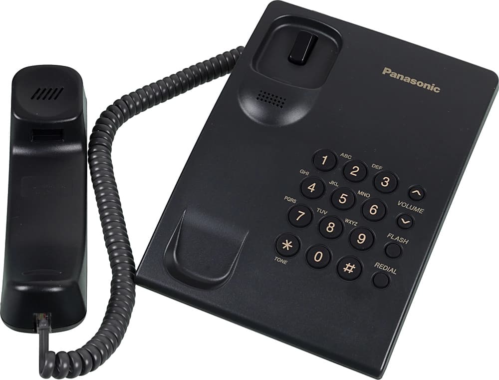 Телефон проводной Panasonic KX-TS2350RUB черный - фото 4