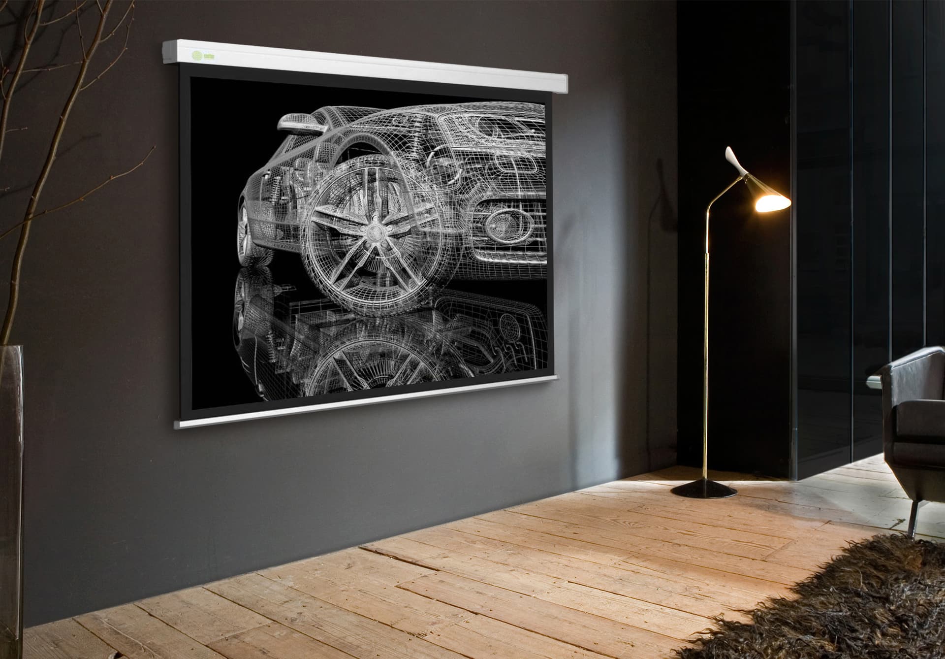 Экран Cactus 119" 213x213см Wallscreen CS-PSW-213x213 1:1 настенно-потолочный рулонный белый - фото 3