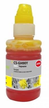 Чернила Cactus CS-GI490Y GI-490 желтый 100мл для Canon Pixma G1400/G2400/G3400 - фото 2
