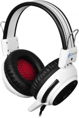 Наушники с микрофоном Оклик HS-G300 ARMAGEDDON белый/черный 2.2м мониторные оголовье (361558) - фото 2
