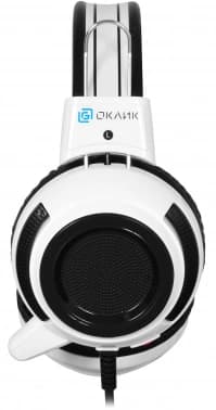 Наушники с микрофоном Оклик HS-G300 ARMAGEDDON белый/черный 2.2м мониторные оголовье (361558) - фото 5