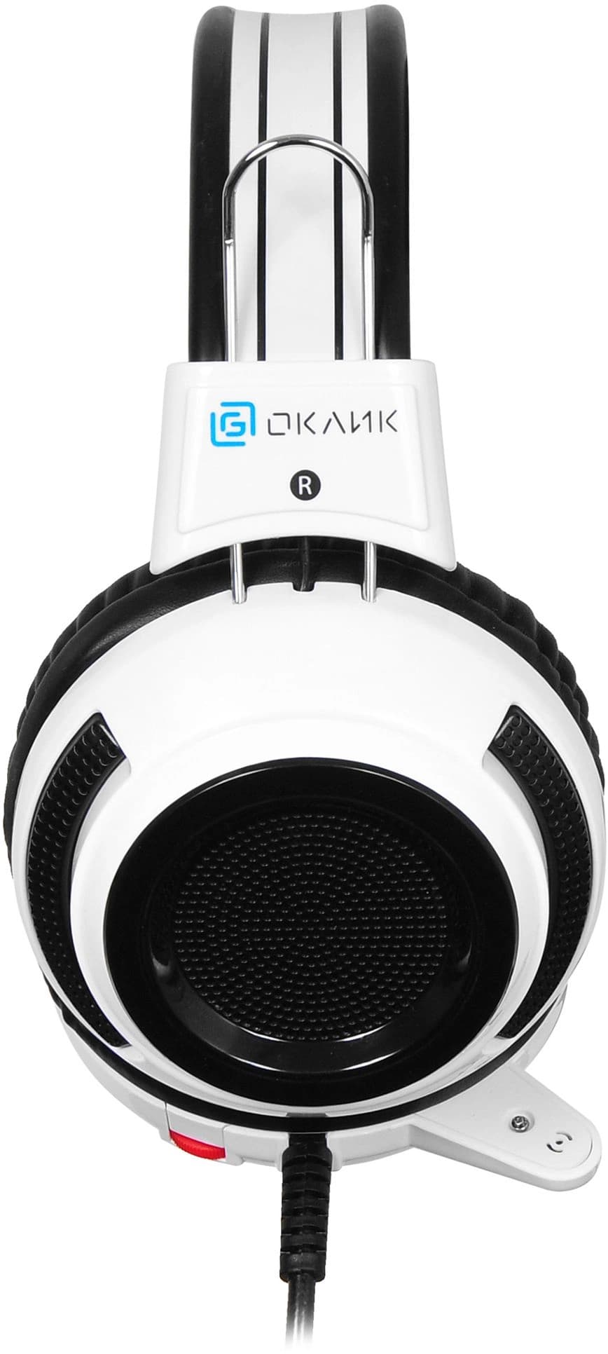 Наушники с микрофоном Оклик HS-G300 ARMAGEDDON белый/черный 2.2м мониторные оголовье (361558) - фото 3