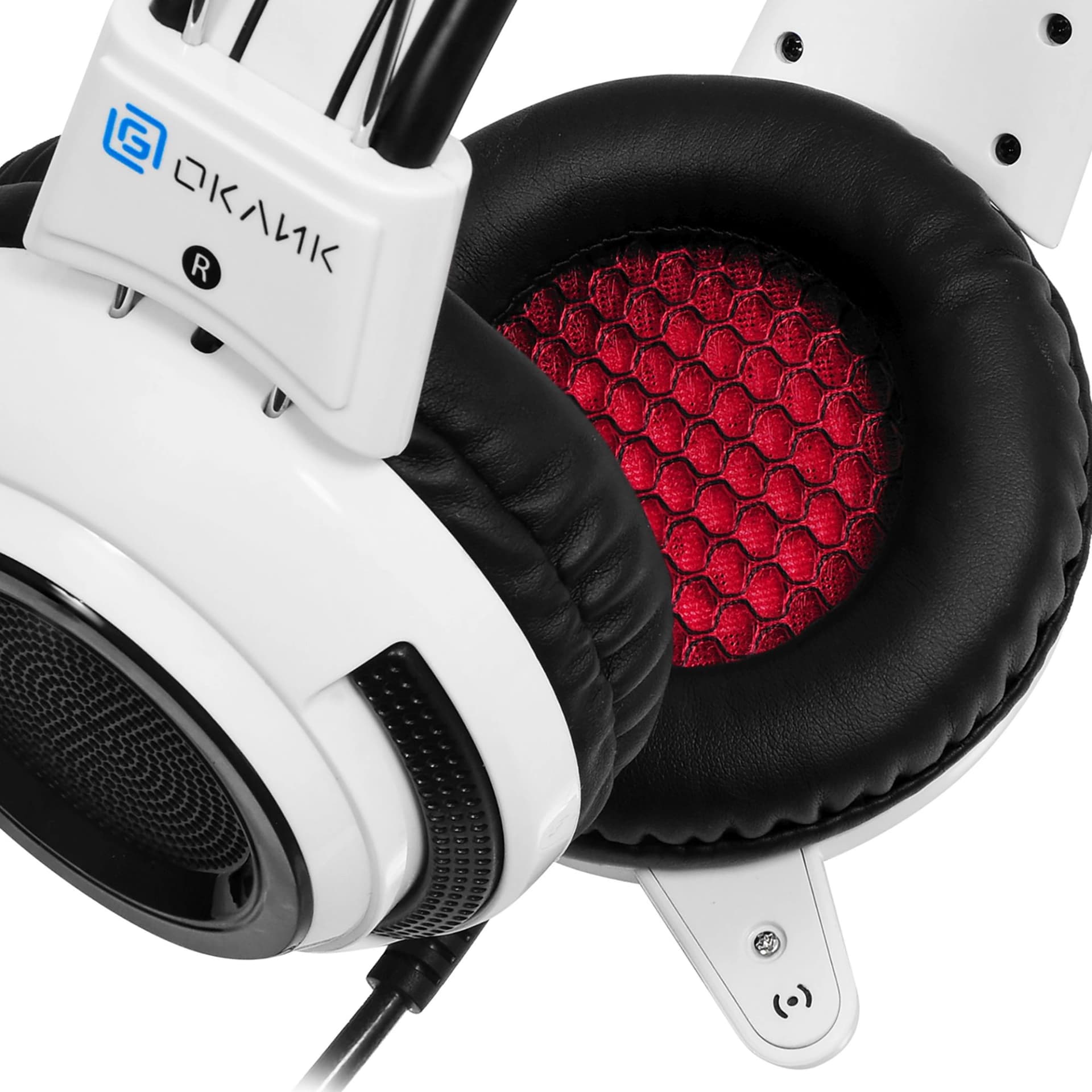 Наушники с микрофоном Оклик HS-G300 ARMAGEDDON белый/черный 2.2м мониторные оголовье (361558) - фото 4
