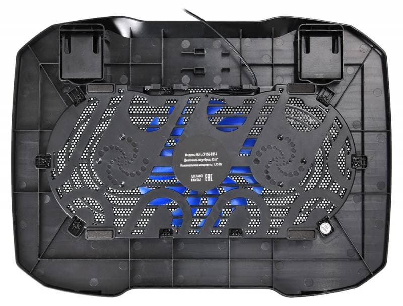 Подставка для ноутбука Buro BU-LCP156-B114 15.6" 357x265x33мм 1xUSB 1x 140ммFAN 345г металлическая сетка/пластик черный - фото 4