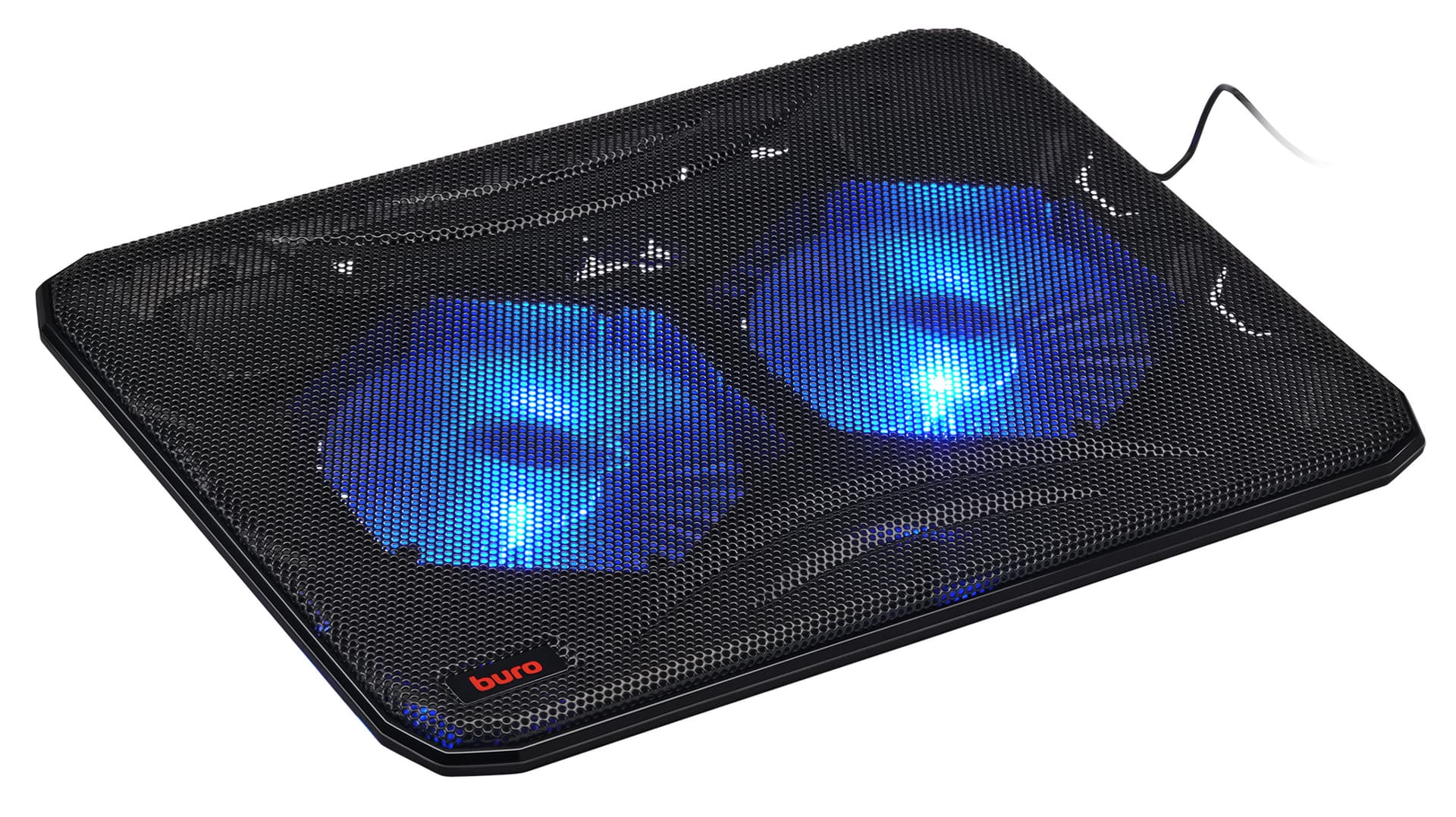 Подставка для ноутбука Buro BU-LCP156-B214 15.6"358x270x21мм 1xUSB 2x 140ммFAN 597г металлическая сетка/пластик черный - фото 3