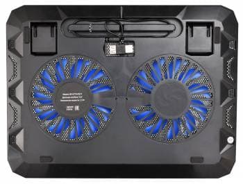 Подставка для ноутбука Buro BU-LCP156-B214 15.6"358x270x21мм 1xUSB 2x 140ммFAN 597г металлическая сетка/пластик черный - фото 5