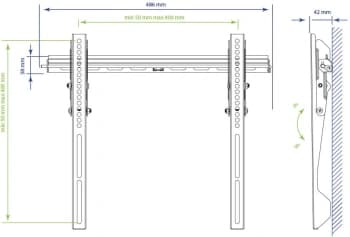 Кронштейн для телевизора Kromax VEGA-12 черный 22"-65" макс.50кг настенный наклон - фото 2