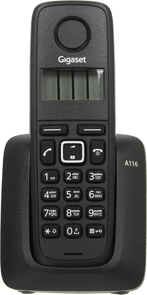 Р/Телефон Dect Gigaset A116 RUS черный АОН - фото 3
