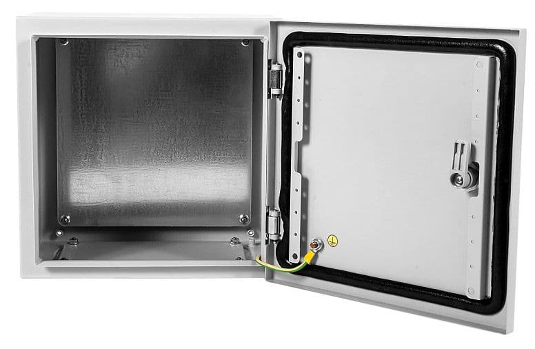 Шкаф электротехнический Elbox EMW-400.400.210-1-IP66 настенный 400мм 210мм несъемн.бок.пан. 50кг серый - фото 3
