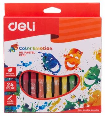 Масляная пастель Deli EC20120 Color Emotion шестигранные 24цв. картон.кор./европод. - фото 2