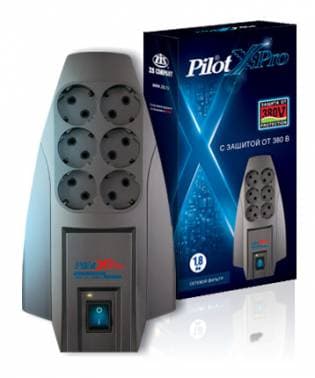 Сетевой фильтр Pilot X-Pro 1.8м (6 розеток) серый (коробка) - фото 2