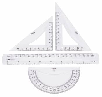 Набор линеек Deli Pioneer EG00412 пластик прозрачный компл.:лин.20см/треуг.2шт/трансп. европодвес - фото 5
