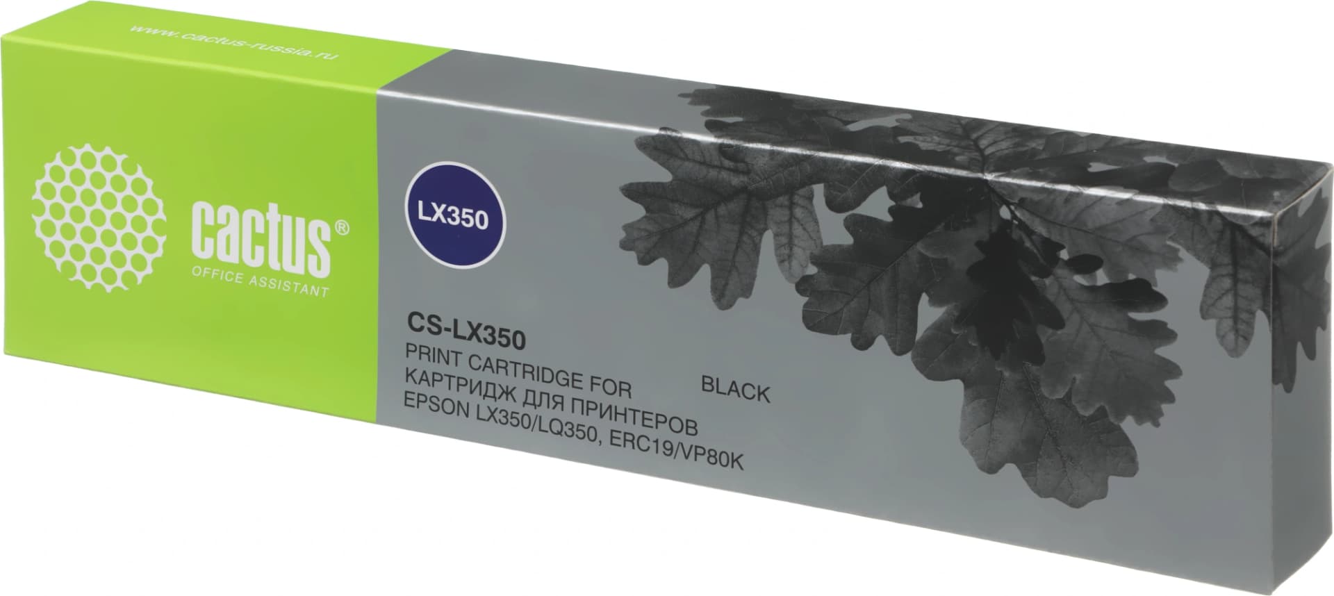 Картридж матричный Cactus CS-LX350 12.7x10 черный для Epson LX350/LQ350/ERC19/VP80K