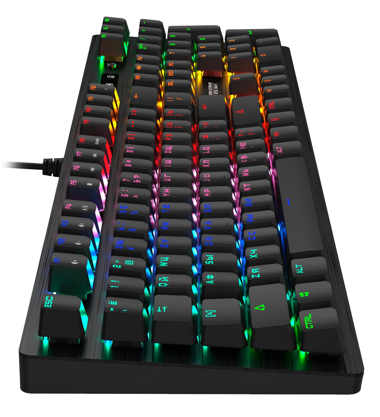 Клавиатура A4Tech B820R механическая черный USB for gamer LED (B820R BLACK (BLUE SWITCH)) кабель 1.8м - фото 4