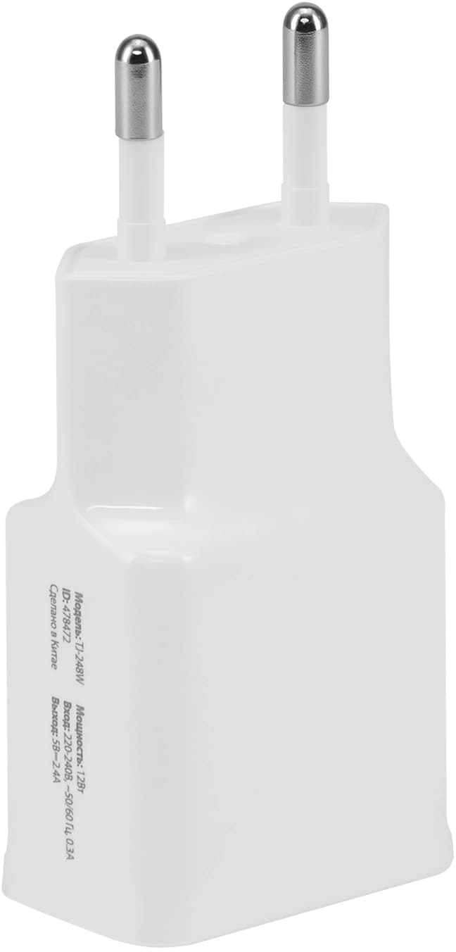 Сетевое зар./устр. Buro TJ-248W 12W 2.4A (QC) USB-A универсальное белый - фото 3
