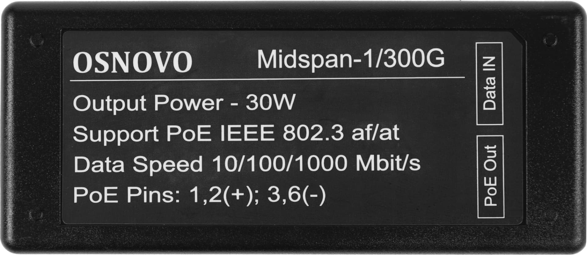 Инжектор PoE Osnovo Midspan-1/300G 10/100/1000BASE-T 30Вт 100-240В(АС) - фото 4