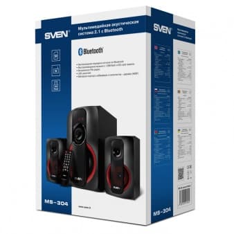 Колонки Sven MS-304 2.1 черный/красный 40Вт BT - фото 2