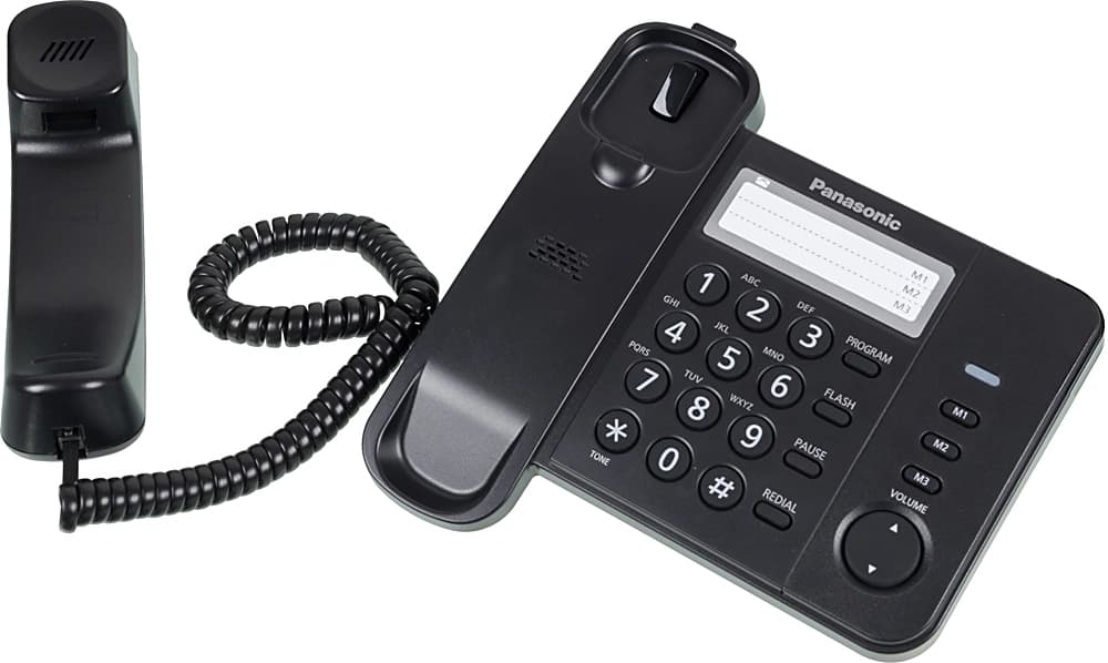 Телефон проводной Panasonic KX-TS2352RUB черный - фото 4