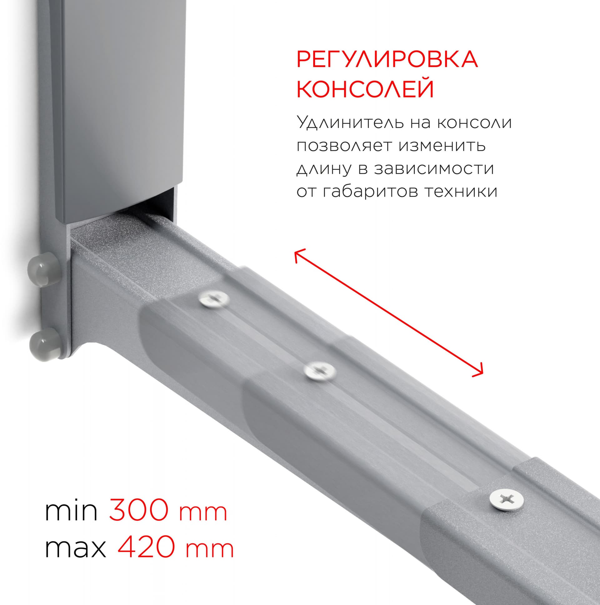 Кронштейн для СВЧ Holder MWS-2003 металлик макс.40кг настенный фиксированный - фото 3