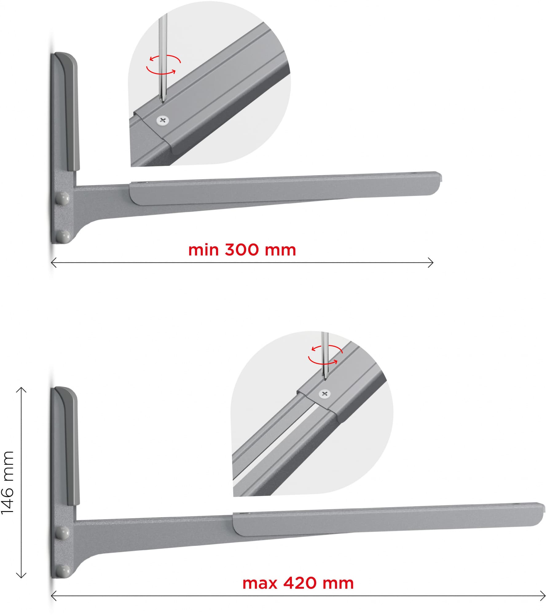Кронштейн для СВЧ Holder MWS-2003 металлик макс.40кг настенный фиксированный - фото 4