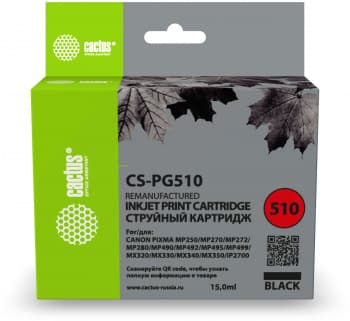 Картридж струйный Cactus CS-PG510 PG-510 черный (15мл) для Canon Pixma MP240/MP250/MP260/MP270/MP480/MP490/MP492/MX320/MX330 с чипом - фото 2