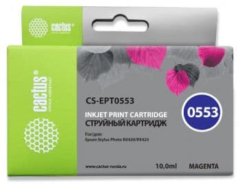 Картридж струйный Cactus CS-EPT0553 T0553 пурпурный (10мл) для Epson Stylus RX520/Stylus Photo R240 с чипом - фото 5