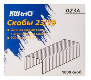 Скобы для степлера 23/10 Kw-Trio 023A оцинкованные кор.карт. (упак.:1000шт.) - фото 2
