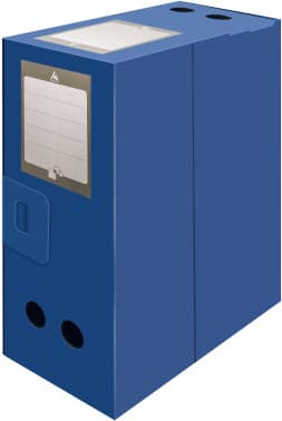 Короб архивный вырубная застежка Бюрократ -BA120BLUE пластик 1мм корешок 120мм 330x245мм синий - фото 2