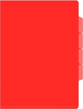 Папка-уголок Бюрократ -E356RED 3 уровн. A4 пластик 0.15мм красный - фото 2