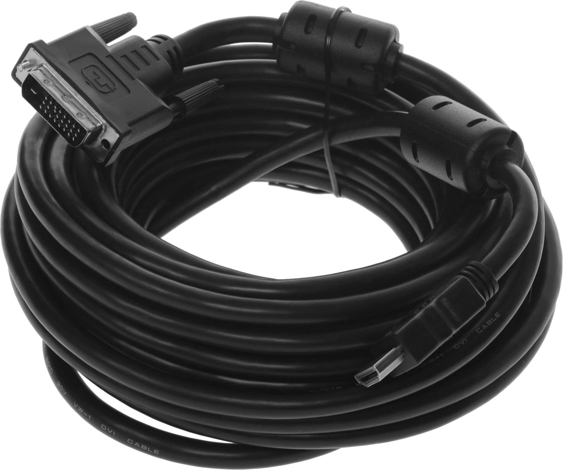 Кабель Buro HDMI (m) DVI-D (m) 10м (HDMI-19M-DVI-D-10M) феррит.кольца черный - фото 4