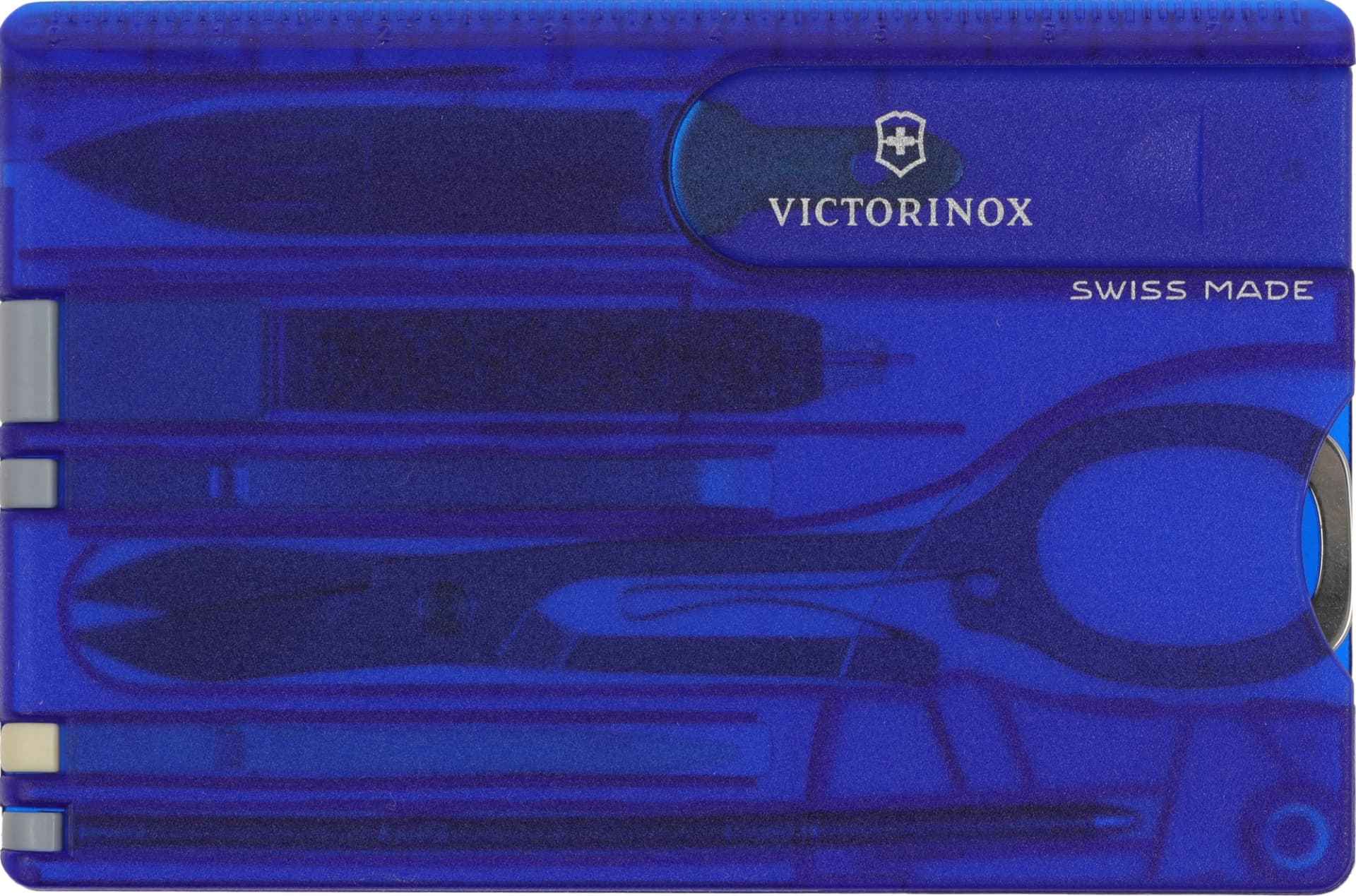 Швейцарская карта Victorinox SwissCard Classic (0.7122.T2) синий полупрозрачный коробка подарочная - фото 4