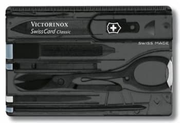Швейцарская карта Victorinox SwissCard Classic (0.7133.T3) черный полупрозрачный коробка подарочная - фото 2