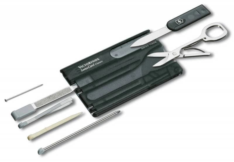 Швейцарская карта Victorinox SwissCard Classic (0.7133.T3) черный полупрозрачный коробка подарочная - фото 4