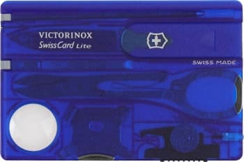 Швейцарская карта Victorinox SwissCard Lite (0.7322.T2) синий полупрозрачный коробка подарочная - фото 2