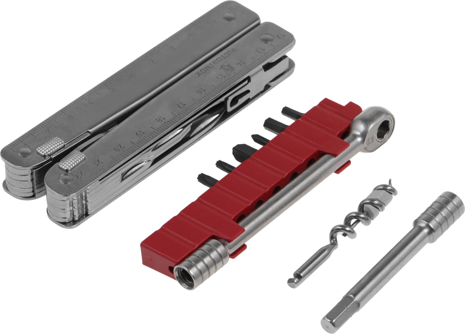 Мультитул Victorinox SwissTool X Plus Ratchet (3.0339.L) 115мм 39функц. мини-отвертка/штопор/набор бит/удлинитель/чехол кожаный серебристый карт.коробка - фото 4