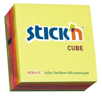 Блок самоклеящийся бумажный Stick`n 21012 76x76мм 400лист. 70г/м2 неон 5цв.в упак. - фото 2
