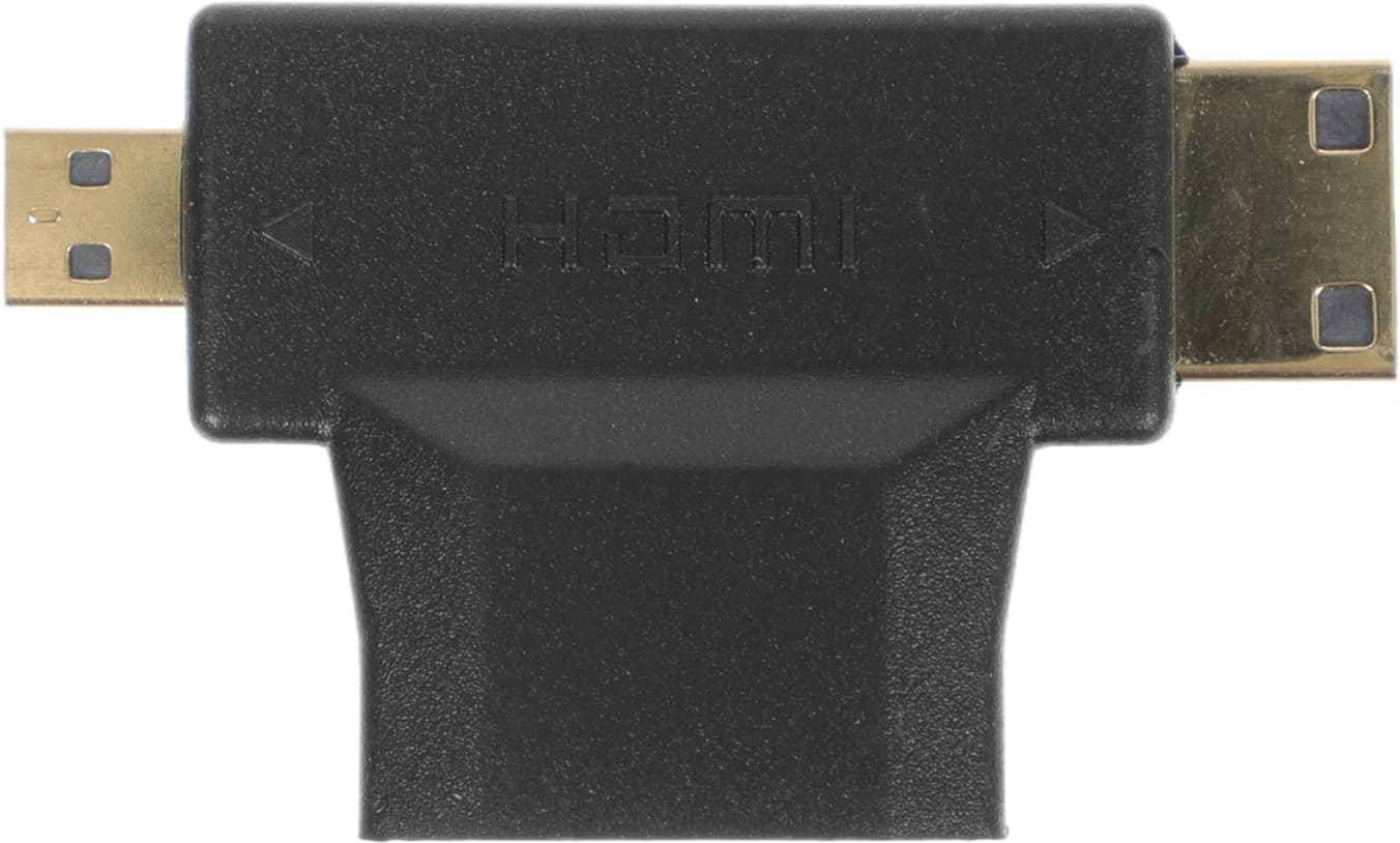 Переходник аудио-видео HDMI (f)/Micro HDMI (m)/Mini HDMI (m) черный (+ Mini HDMI (Male)) - фото 4