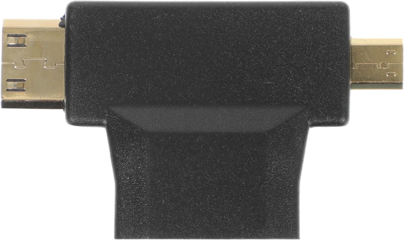 Переходник аудио-видео HDMI (f)/Micro HDMI (m)/Mini HDMI (m) черный (+ Mini HDMI (Male)) - фото 3