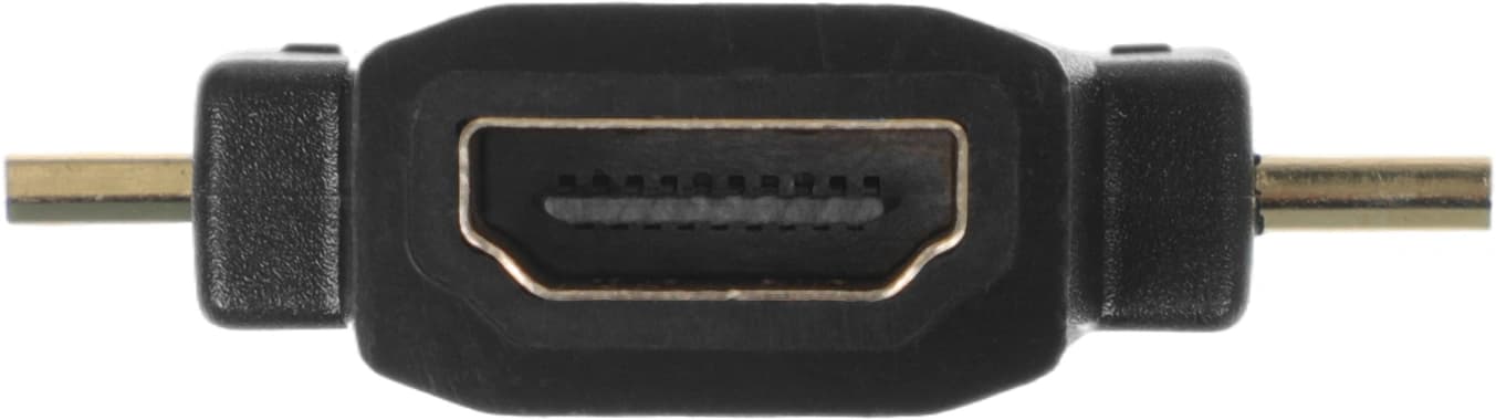 Переходник аудио-видео HDMI (f)/Micro HDMI (m)/Mini HDMI (m) черный (+ Mini HDMI (Male)) - фото 4