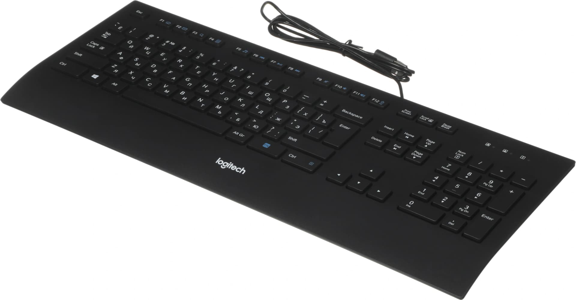 Клавиатура Logitech K280e черный USB (подставка для запястий) (920-005215) кабель 1.66м - фото 4