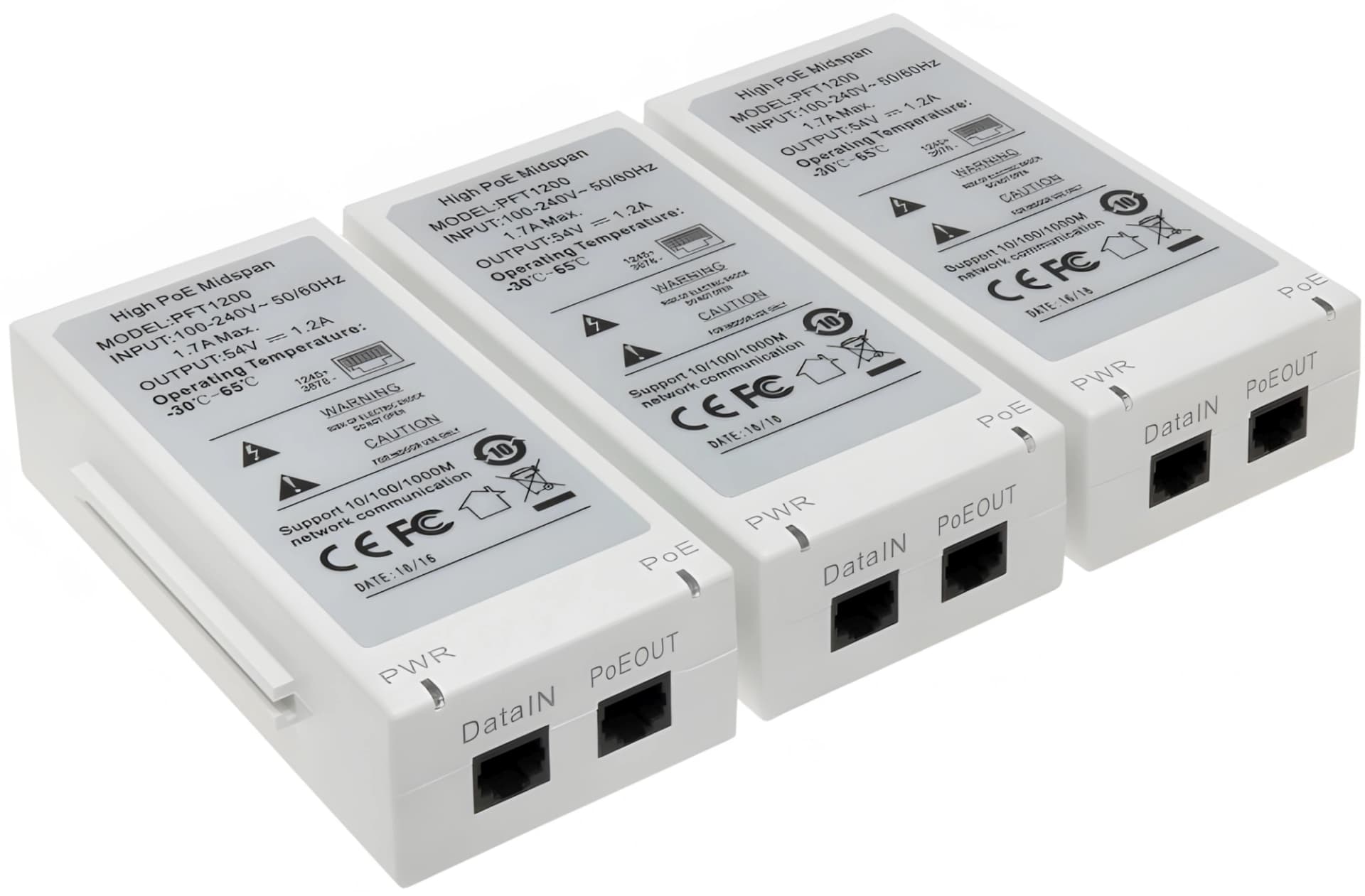 Инжектор PoE Dahua DH-PFT1200 10/100/1000BASE-T 60Вт 100-240В(АС) - фото 5