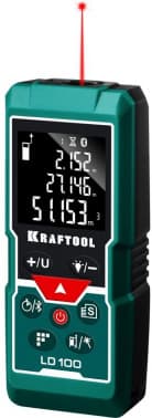 Лазерный дальномер Kraftool LD-100 2кл.лаз. 650нм цв.луч. красный в кейсе (34765) - фото 2