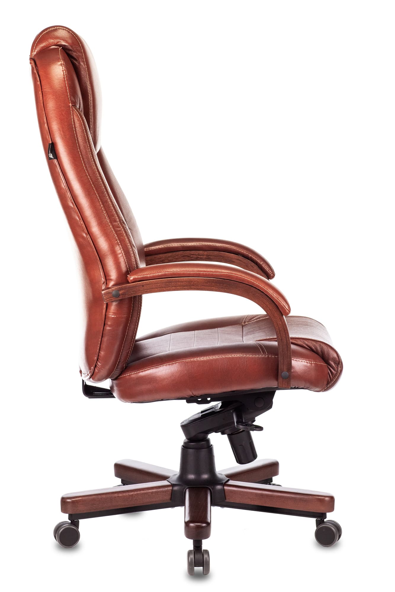 Кресло руководителя Бюрократ T-9923WALNUT светло-коричневый Leather Eichel кожа крестов. металл/дерево - фото 3