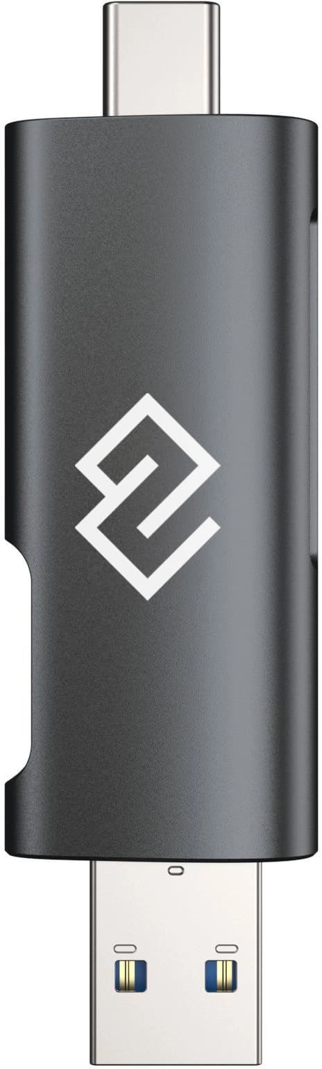 Устройство чтения карт памяти USB 2.0/Type C Digma CR-CU2520-G серый - фото 3