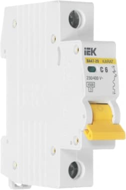 Выключатель автоматический IEK MVA20-1-006-C ВА47-29 6A тип C 4.5kA 1П 230/400В 1мод белый (упак.:1шт) - фото 5
