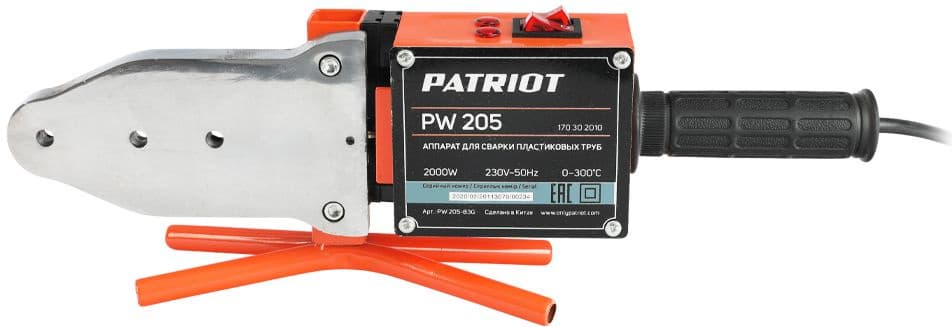 Сварочный аппарат для пластиковых труб Patriot PW 205 2кВт Тмакс.:300 парн.насад. 6насад. (кейс в компл.) (170302010) - фото 3