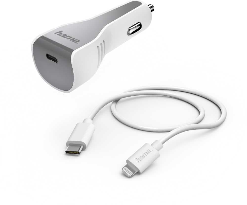 Автомобильное зар./устр. Hama H-183317 30W 3A (PD) USB Type-C для Apple белый (00183317) - фото 5